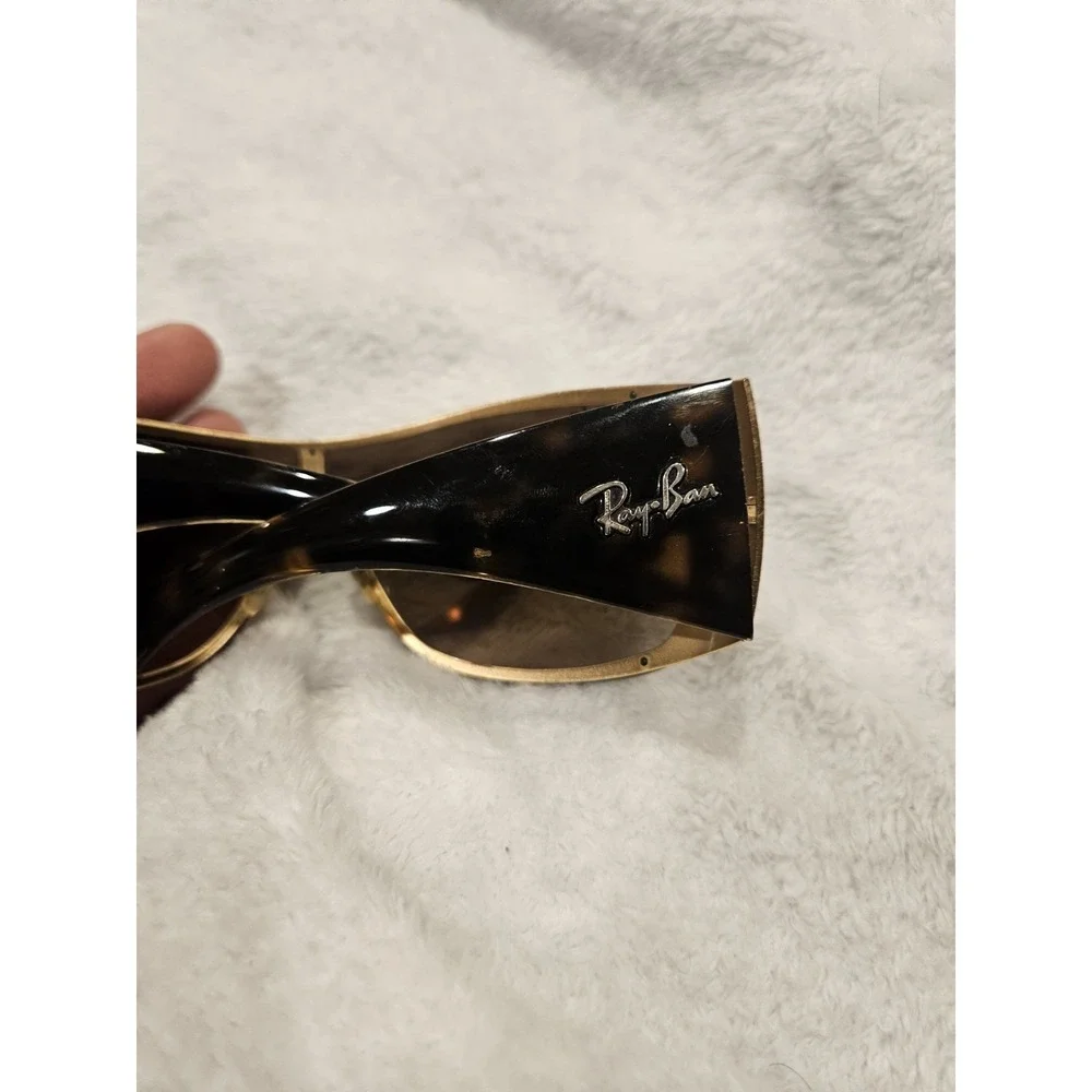 Ray Ban Sunglasses RB 3361 Italy Faux Tortoise Gold Discontinued Shield Mens